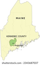 Kennebec County   city Augusta location Maine state map