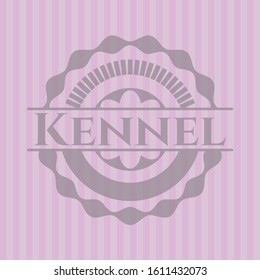 Kennel badge with pink background. Vector Illustration. Detailed.