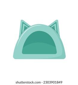 Kennel cat house icon cartoon vector. Pet shop. Tower tree
