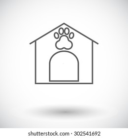 Kennel icon. Thin line flat vector related icon for web and mobile applications. It can be used as - logo, pictogram, icon, infographic element. Vector Illustration. 