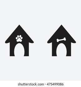 Kennel icon vector. Dog house