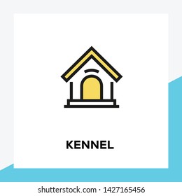 KENNEL AND ILLUSTRATION ICON CONCEPT