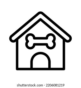 kennel line icon illustration vector graphic