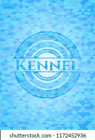 Kennel realistic light blue mosaic emblem