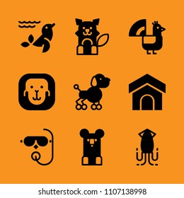kennel, red, figure and quality icon set. Vector illustration for web and design.