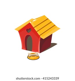 Kennel Simplified Cute Illustration In Childish Colorful Flat Vector Design Isolated On White Background 