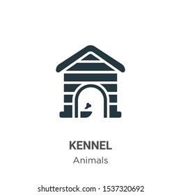 Kennel vector icon on white background. Flat vector kennel icon symbol sign from modern animals collection for mobile concept and web apps design.