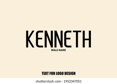 Kenneth Male Name Typography Text For Logo Designs and Shop Names