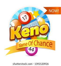 Keno Lottery Game Logo Template Isolated On White Template Isolated On White