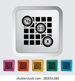 Keno. Single flat icon on the button. Vector illustration.