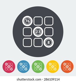 Keno. Single flat icon on the circle button. Vector illustration.