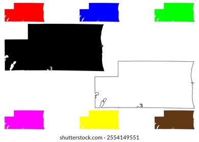 Kenosha County, State of Wisconsin (U.S. county, United States of America, US) map vector illustration, scribble sketch map