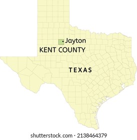 Kent County And City Of Jayton Location On Texas State Map