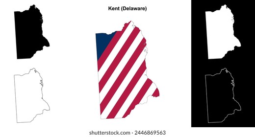 Kent County (Delaware) outline map set