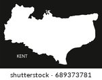 Kent England UK map black inverted silhouette illustration