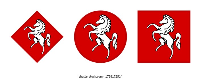 kent flag icon set, isolated on white background