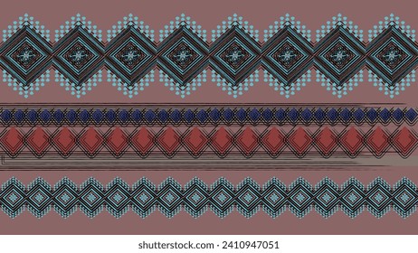 Arrière-plan Kente, art africain indien, Blanc Abstrait. Bel kaléidoscope de couleurs décoré de fleurs symétriques. Motif De Texture. Haute résolution