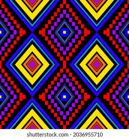 Ropa de kente. Textil africano. Patrón étnico sin fisuras. Impresión geométrica tribal.