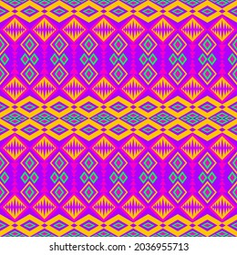 Kente cloth. African textile. Ethnic seamless pattern. Tribal geometric print.