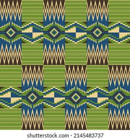 Ropa de kente. Textil africano. Patrón étnico sin fisuras. Impresión geométrica tribal. 