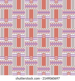 Kente cloth. African textile. Ethnic seamless pattern. Tribal geometric print.