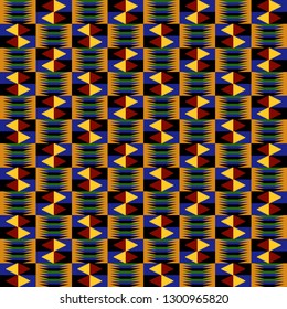 Kente Cloth Seamless Pattern - African Kente cloth repeating pattern design