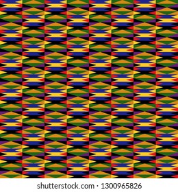 Kente Cloth Seamless Pattern - African Kente cloth repeating pattern design