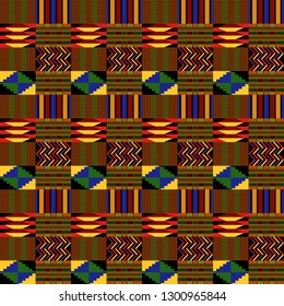 Kente Cloth Seamless Pattern African Kente Stock Vector (Royalty Free ...