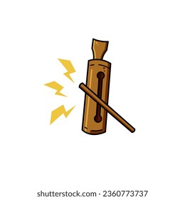Illustrationsvektor für Kentongan-Trommel. Geeignet für Mehrzweck-Inhalte. isoliertes Objekt