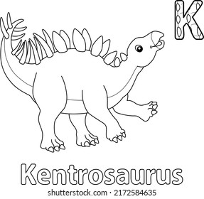 Kentrosaurus Alphabet Dinosaur ABC Coloring Page K