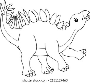 Kentrosaurus Coloring Isolated Page Kids Stock Vector (Royalty Free ...