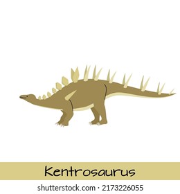 Kentrosaurus dinosaur vector illustration isolated on white background.
