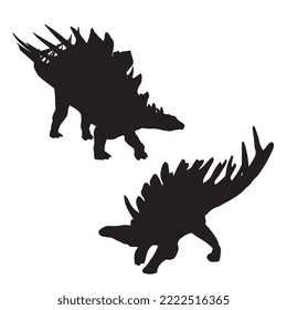 Kentrosaurus Dinosaur Vector Illustration Silhouette