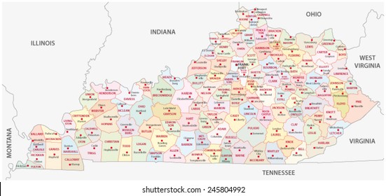 kentucky administrative map