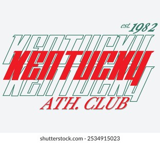 Kentucky Athletic Club slogan typography slogan with college varsity print for graphic tee t-shirt or sweatshirt.