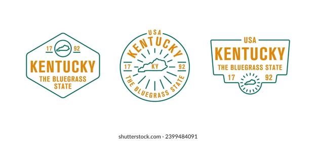 Kentucky - The Bluegrass State. Kentucky state logo, label, poster. Vintage poster. Print for T-shirt, typography. Vector illustration