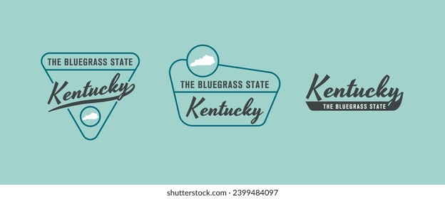 Kentucky - The Bluegrass State. Kentucky state logo, label, poster. Vintage poster. Print for T-shirt, typography. Vector illustration
