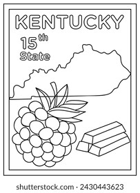 Kentucky página para colorear diseñada en vectores dibujados a mano 