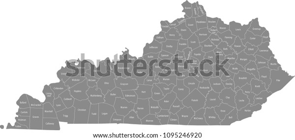 Kentucky County Map Names Labeled Kentucky Stock Vector Royalty Free   Kentucky County Map Names Labeled 600w 1095246920 