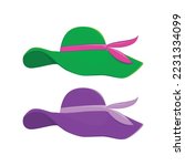 Kentucky derby hats design vector flat modern isolated illustration