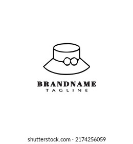 kentucky derby hats logo icon cartoon design template black modern isolated vector