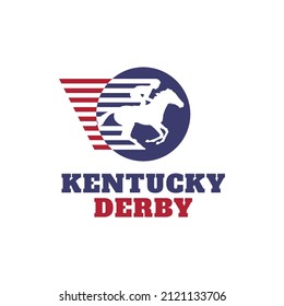 Kentucky Derby Title Text Red Blue Stock Vector (Royalty Free ...