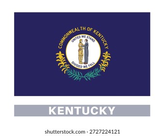 Bandera de Kentucky. Banderas del Estado americano en colores y proporciones oficiales