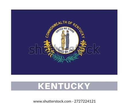 Kentucky flag. American state flags in official colors and proportions