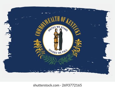 Icono de Vector de textura de pintura de pincel de bandera de Kentucky