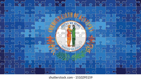 Kentucky flag made of puzzle background - Illustration
