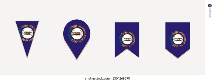 Kentucky flag in vertical design, vector illustration.