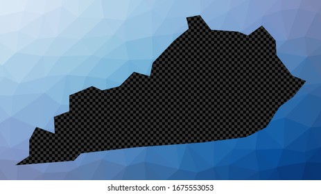 Kentucky geometric map. Stencil shape of Kentucky in low poly style. Stylish us state vector illustration.