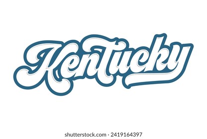 Diseño de calligrafía de diseño de grabado de mano Kentucky, diseño de tipografía de moda vectorial de texto Kentucky