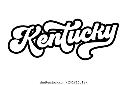 Kentucky hand lettering design calligraphy vector, Kentucky text vector trendy typography design